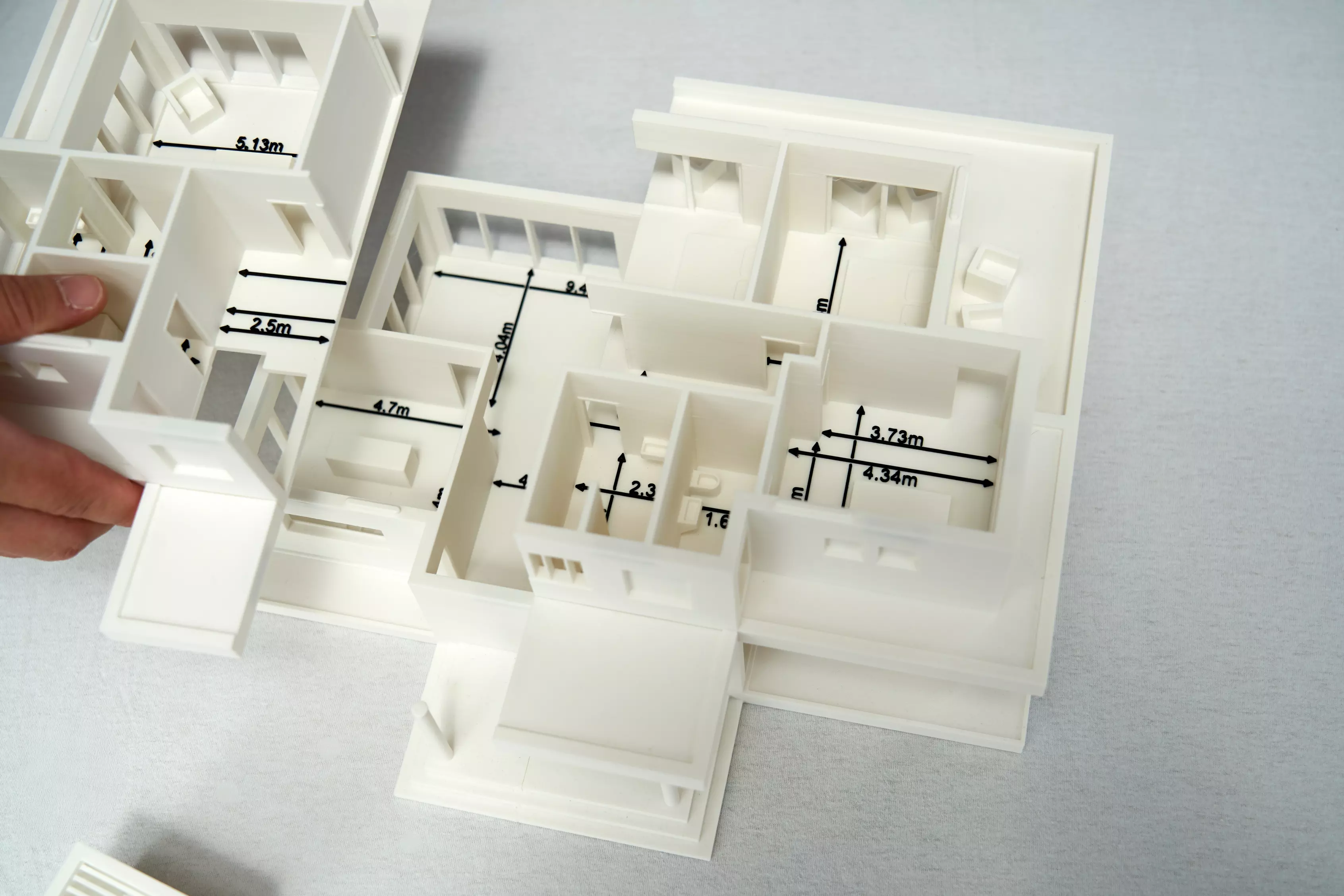 Obenansicht des Erdgeschosses einer modularen griechischen Villa als 3D-Modell
